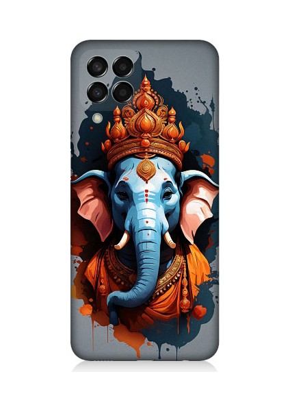 Samsung Galaxy M33 Uyumlu Ganesha Ganeşa Desenli Silikon Kılıf