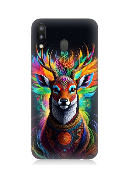 Samsung Galaxy M20 Uyumlu Mistik Ala Geyik Desenli Silikon Kılıf