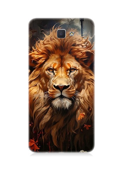 Samsung Galaxy J7 Prime Uyumlu Yorgun Savaşçı Aslan Desenli Silikon Kılıf