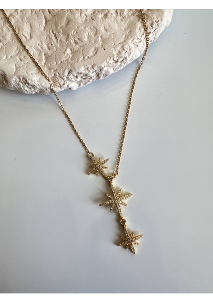 Kuzey Yıldızı Detaylı Zirkon Taşlı Çelik Kolye fiyatları