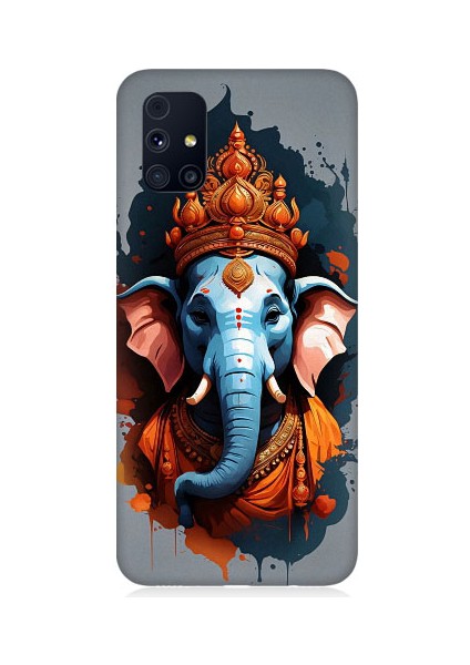 Samsung Galaxy M31S Uyumlu Ganesha Ganeşa Desenli Silikon Kılıf