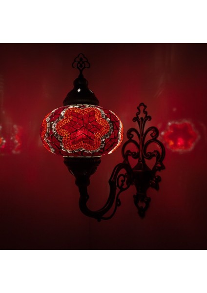 Mozaik Cam Duvar Lambası Gece Lambası Bohem Aplik