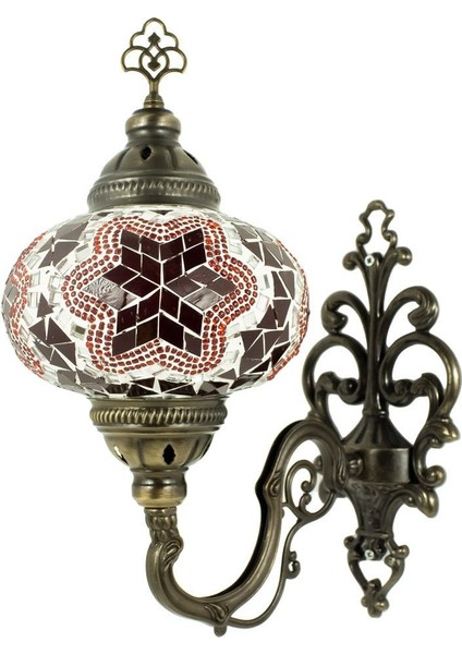Mozaik Cam Duvar Lambası Gece Lambası Bohem Aplik