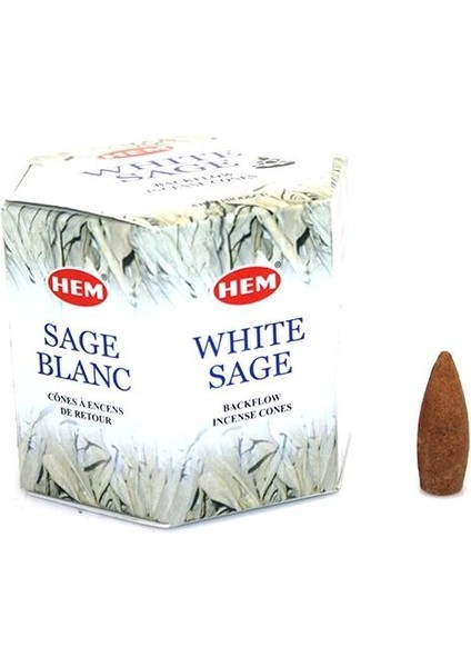 Hem White Sage Backflow Cones Tütsü