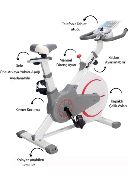 Teker Koruyucu Kapaklı Spinning Bike Kondisyon Bisikleti Ve Egzersiz Aleti - Kondisyon Aleti