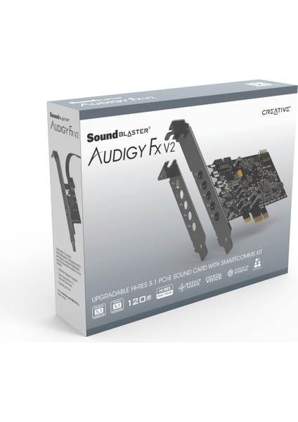 Sound Blaster Audigy Fx V2 - 5.1 Hi-Res - Pcıe Ses Kartı - Yüksek Performanslı Kulaklık Amplifikatörü