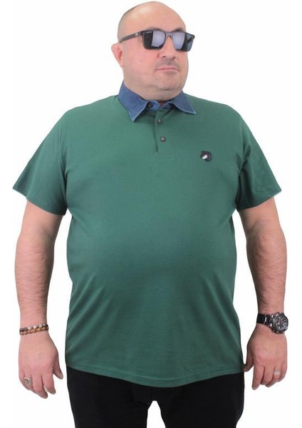 Büyük Beden Polo Kot Yaka Tişört 23420 Neftı