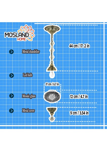 Mosland Home Osmanlı Mozaik Avize Ev Balkon Bahçe Teras Için Dekoratif Lamba