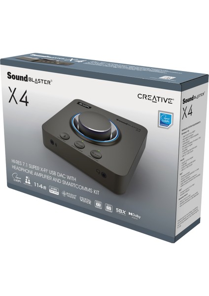 Sound Blaster X4 - USB Dac Amp, 7.1 Surround, Optik I / Hi-Res - 7.1 Harici USB Dac ve Amp Ses Kartı - Super X-Fi®- Pc ve Mac Uyumlu