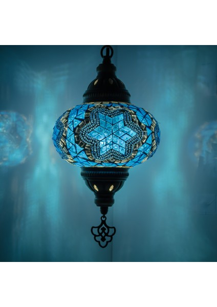 Mozaik Lamba El Işçiliği Büyük Boy Sarkıt Lamba Avize Mavi fiyatları