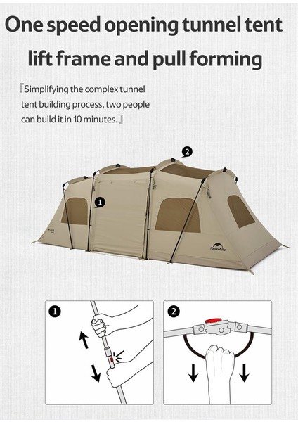 Glamping Cloud Vessel 4 Kişilik Hızlı Kurulum Tünel Çadır