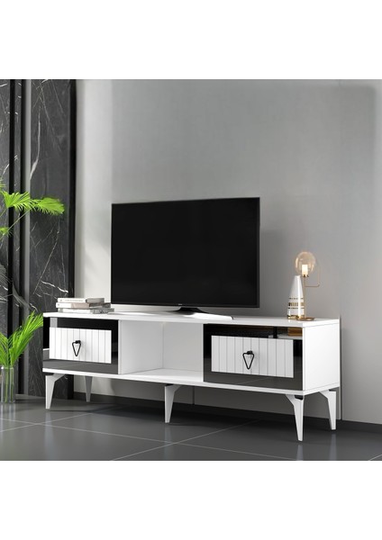 Linda Tv Sehpası (Alt Modül) Beyaz-Gümüş fiyatları