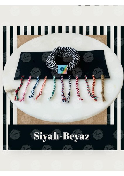 Paket Ipi Paketleme Ipi / Bağlama Ipi / Iki Renkli Ip Siyah Beyaz Renk 10 MT-T913