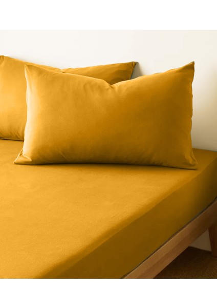 %100 Pamuk 62 Tel (155 TC) Okotex Sertifikalı 150x200 cm Çift Kişilik Lastikli Çarşaf Seti
