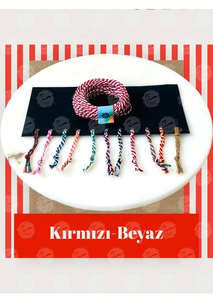 Paket Ipi Paketleme Ipi / Bağlama Ipi / Iki Renkli Ip Kırmızı Beyaz Renk 10 MT-T920