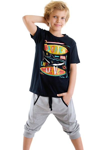 Catch Wave Erkek Çocuk T-shirt Kapri Şort Takım