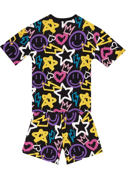 Street Style Kız Çocuk T-shirt Şort Takım