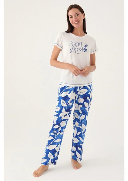 Yumuşak Dokulu Kısa Kol Kadın Pijama Takım 8833