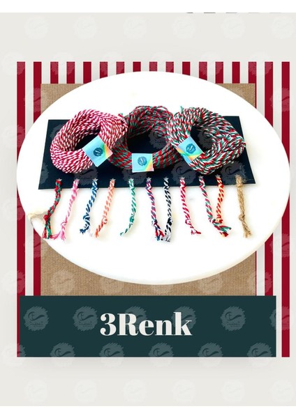 Paket Ipi Seti Paketleme Ipi / Bağlama Ipi /3 Model 10 Ar Metre (Kırmızı Beyaz - Kırmızı Yeşil -Kırmızı Yeşil Beyaz )-T923