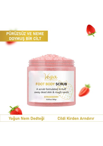 Body Scrub Besleyici Arındırıcı Nemlendirici Vücut Peelingi 300 gr Strawberry