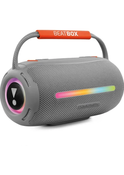 Gri Beatbox LED Işıklı Ses Bombası USB Sd Aux Fm Radyo Bluetooh Hoparlör