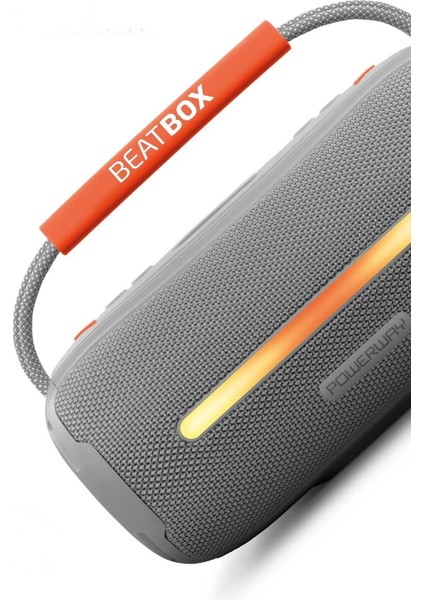 Gri Beatbox LED Işıklı Ses Bombası USB Sd Aux Fm Radyo Bluetooh Hoparlör