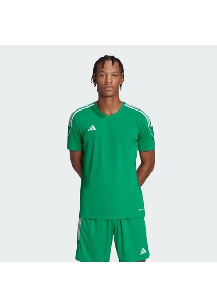 Yeşil Erkek Tiro 23 League V Yaka Forma T-Shirt IC7477