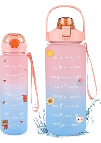 Dmxtop 2000 Ml, 900 ml Su Şişesi 2 Adet (Etiket Stili Rastgele Gönderilir) (Yurt Dışından)