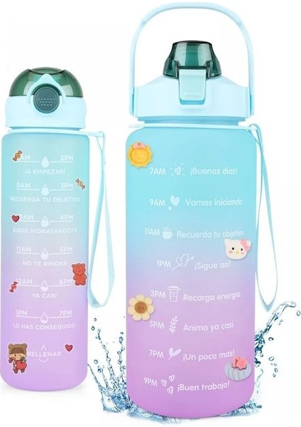 Dmxtop 2000 Ml, 900 ml Su Şişesi 2 Adet (Etiket Stili Rastgele Gönderilir) (Yurt Dışından)