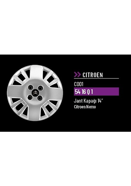 Cıtroen Nemo 54 16 Q 1 14" Jant Kapağı