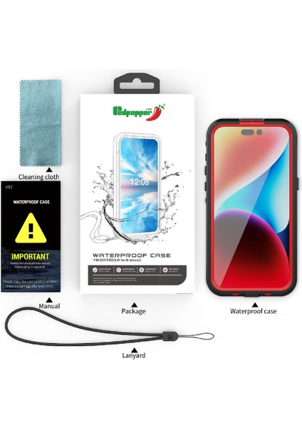 Iphone 15 Için Kılıf Pro Max 12FT Askeri Darbeye Su Geçirmez Dahili (Yurt Dışından)