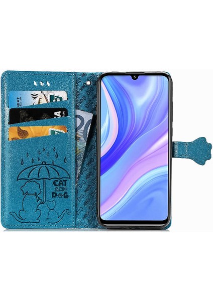 Huawei Y8P Kılıf Için Kılıf Kısa Kayış Karikatür Hayvanlar Kapak Çevirin (Yurt Dışından)