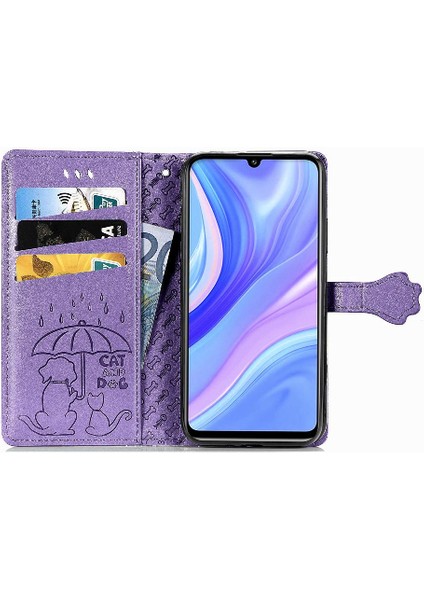 Huawei Y8P Kılıf Için Kılıf Kısa Kayış Karikatür Hayvanlar Kapak Çevirin (Yurt Dışından)