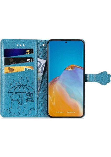 Huawei P50 Kısa Kayış Kapak Kapak Darbeye Karikatür Hayvanlar (Yurt Dışından)