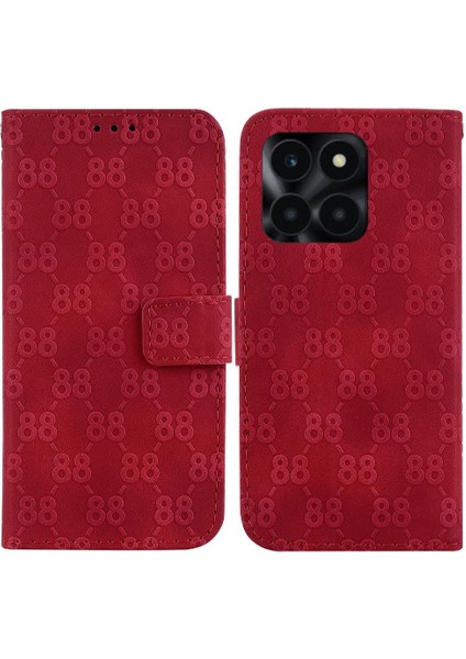 Onur X6A Cüzdan Kapak Için Telefon Kılıfı Pu Deri Çift 8 Kabartmalı Kart (Yurt Dışından)