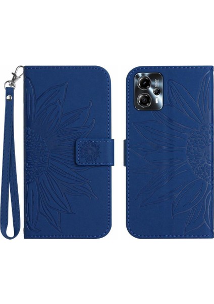 Motorola Moto G23/MOTOROLA Kart Yuvaları Tutucu ile Kabartmalı Ayçiçeği Için Kılıf (Yurt Dışından)