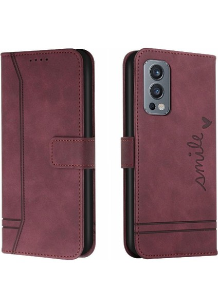 Oneplus Nord 2 5g Flip Için Telefon Kılıfı Folio Cüzdan El Kayışı Kart Yuvaları (Yurt Dışından)