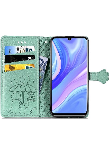 Huawei Y8P Kılıf Için Kılıf Kısa Kayış Karikatür Hayvanlar Kapak Çevirin (Yurt Dışından)