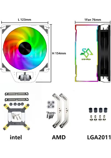 Mt4-V3 12CM Colorful Fan 4pin + 4 Borulu Premium Beyaz Cpu Fan