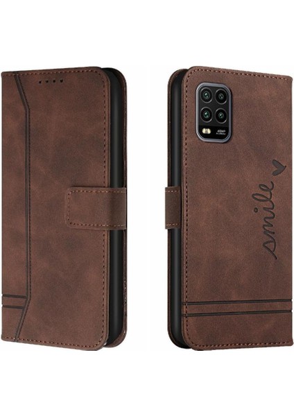 Telefon Kılıfı Için Xiaomi 10 Lite El Kayışı Kart Yuvaları Kapak Pu Deri Flip (Yurt Dışından)