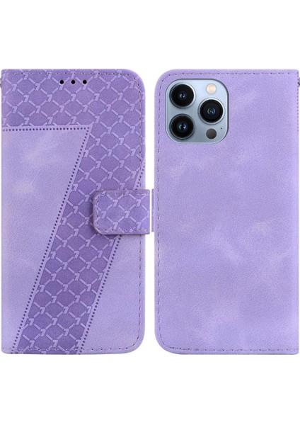 Iphone 15 Için Telefon Kılıfı Pro Max Pu Deri Kabartmalı Desen Flip Folio (Yurt Dışından)