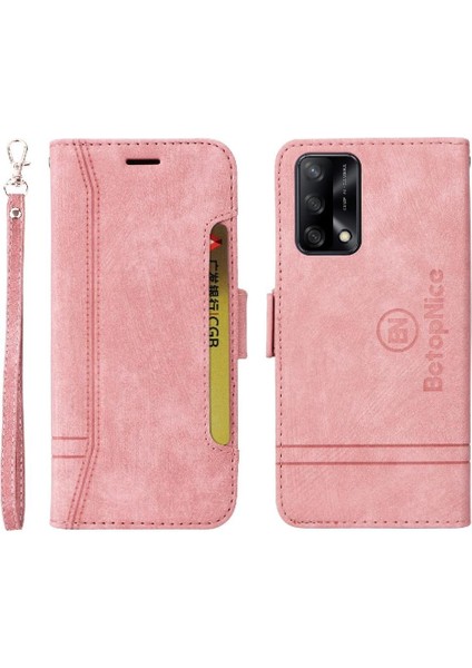 Oppo A74 4g Kart Yuvaları Için Kılıf Cüzdan Kapak Çevirin Tpu Deri Manyetik (Yurt Dışından)