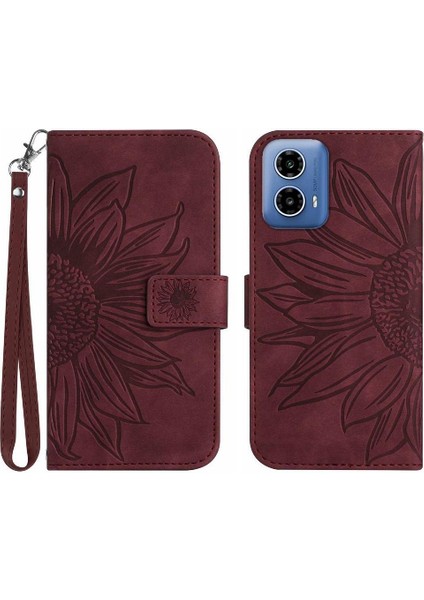 Motorola Moto G34 5g Için Kart Yuvaları Tutucu Flip Cüzdan Telefon Pu (Yurt Dışından)