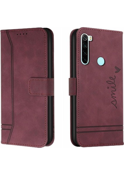 Telefon Kılıfı Için Xiaomi Redmi Not 8t Kart Yuvaları Kapak Manyetik Kapatma Pu (Yurt Dışından)