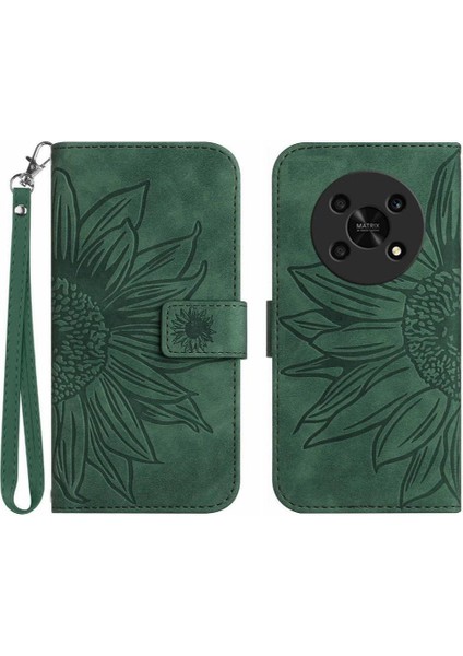 Onur Magic4 Lite 5g Için Kılıf Kısa Kayış Flip Cüzdan Telefon Kılıfı Lüks Pu (Yurt Dışından)