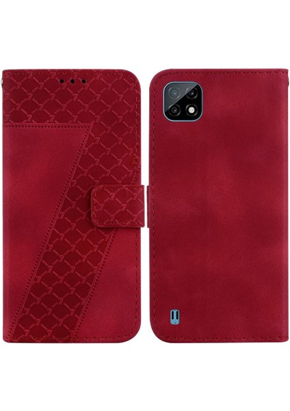 Realme C20/C11 2021 Flip Folio Kapak Için Telefon Kılıfı Kabartmalı Desen Pu (Yurt Dışından)