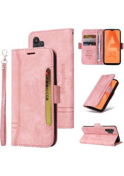 Samsung Galaxy A32 5g Kart Yuvaları Için Kılıf Tpu Deri Manyetik Cüzdan Flip (Yurt Dışından)