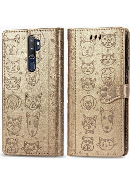 Oppo A5 2020/A9 2020 Için Kılıf Kısa Kayış Deri Kılıf Kapak Çevirin (Yurt Dışından)