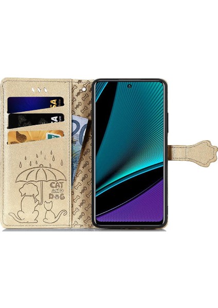 Infinix Not 11 Pro Karikatür Hayvanlar Için Kılıf Darbeye Deri Kılıf Flip (Yurt Dışından)