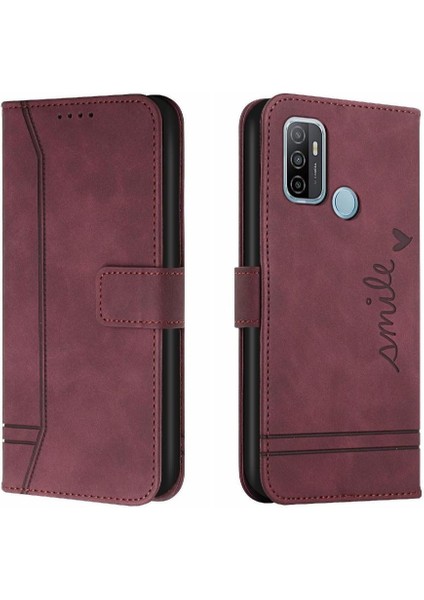 Oppo A53 2020 Kart Yuvaları Için Telefon Kılıfı Kapak Pu Deri Manyetik Kapatma (Yurt Dışından)